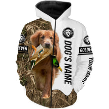 Load image into Gallery viewer, Duck Hunting with Red Golden Retriever Dog Custom Name Camo Full Printing Shirts, Hoodie FSD3588