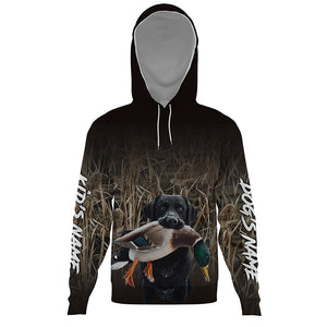 Duck Hunting Waterfowl Camo Black Labrador Retriever Dog Shirts, Personalized Duck Hunting clothes FSD4534