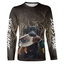 Load image into Gallery viewer, Duck Hunting Waterfowl Camo Black Labrador Retriever Dog Shirts, Personalized Duck Hunting clothes FSD4534