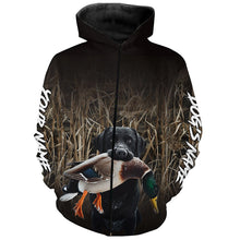 Load image into Gallery viewer, Duck Hunting Waterfowl Camo Black Labrador Retriever Dog Shirts, Personalized Duck Hunting clothes FSD4534