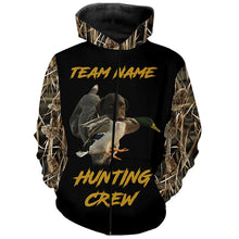 Load image into Gallery viewer, Duck Hunting Crew with Deutsch Drahthaar Dog Waterfowl Camo Shirts, Duck Hunting Shirts for Team FSD4535