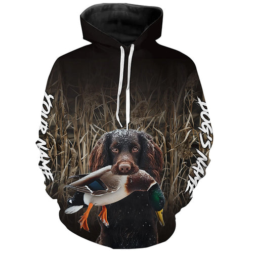 Duck Hunting Waterfowl Camo Boykin Spaniel Dog Shirts, Personalized Duck Hunting clothes FSD4545