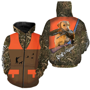 Custom Name Yellow Labrador Retriever Dog Pheasant Upland Hunting Vest shirt for Men FSD3985