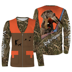 Custom Name chocolate Labrador Retriever Dog Pheasant Upland Hunting Vest shirt for Men FSD3986