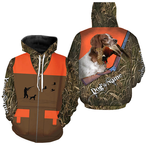 Custom Name Brittany Dog Pheasant Upland Hunting Vest shirt for Men FSD3987