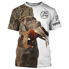 Load image into Gallery viewer, Pheasant Hunting With Dog Chocolate Labrador Retriever Custom Name All Over Printed Shirts - Personalized Hunting Gifts FSD1910