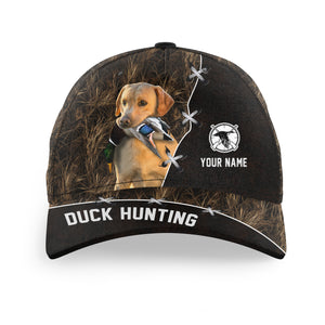 Duck Hunting Hat Waterfowl Camo with many Duck Hunting Dogs to choose from, Personalized  Duck Hunting Hat FSD4210