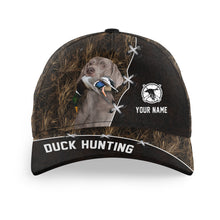 Load image into Gallery viewer, Duck Hunting Hat Waterfowl Camo with many Duck Hunting Dogs to choose from, Personalized  Duck Hunting Hat FSD4210
