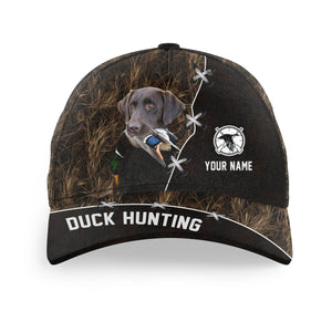 Duck Hunting Hat Waterfowl Camo with many Duck Hunting Dogs to choose from, Personalized  Duck Hunting Hat FSD4210