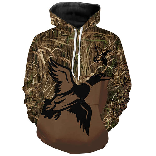 Duck Hunting Waterfowl Camo Customized Name Shirts for Adult and Kid, Personalized Duck Hunting Gifts FSD2686