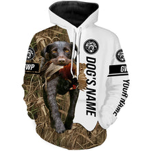 Load image into Gallery viewer, Pheasant Hunting with German Wirehaired Pointers GWP Custom Name Camo Full Printing Shirts, Hoodie FSD2687