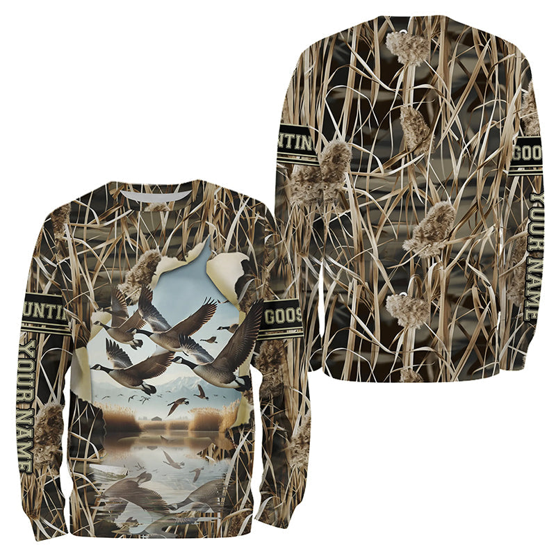 Canada Goose hunting waterfowl camo custom Name All over printing Shirts, Gift for hunters FSD3702