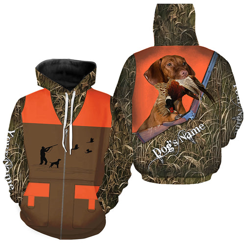 Vizsla Pheasant hunting Dog Custom name all over print Vest Shirts for Pheasant hunter, Bird hunter FSD3993