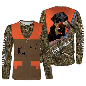 Black Labs Pheasant hunting Dog Custom name all over print Vest Shirt for Pheasant hunter, Bird hunter FSD3994