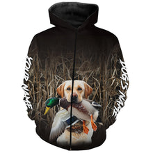 Load image into Gallery viewer, Duck Hunting Waterfowl Camo Yellow Labrador Retriever Dog Shirts, Personalized Duck Hunting clothes FSD4541