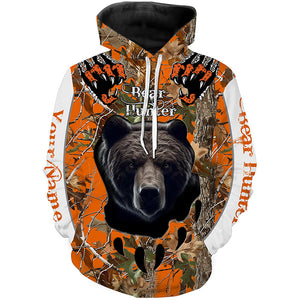 Bear Hunting orange Camouflage custom Name all over print Shirts, Bear hunting Shirt, gift for Hunter FSD228