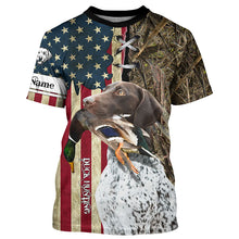 Load image into Gallery viewer, German Shorthaired Pointer Hunting Bird Dog Duck Hunter American flag full printing shirt, Hoodie FSD3261