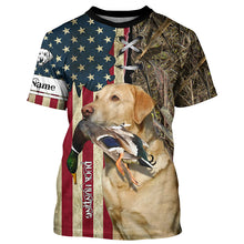 Load image into Gallery viewer, Yellow Labrador Retriever Hunting Bird Dog Duck Hunter American flag full printing shirt, Hoodie FSD3262