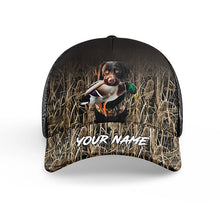 Load image into Gallery viewer, Duck Hunting Dogs Waterfowl Camo Custom Name Hat, Duck Hunting Mesh Back Cap, Hunting Hat FSD4562