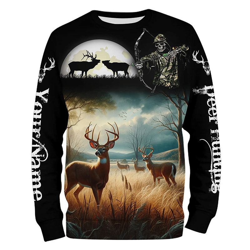 Deer Hunting Grim Reaper Custom Name Shirts for Deer Hunter, Hunting Gift, Hunting Shirts FSD557