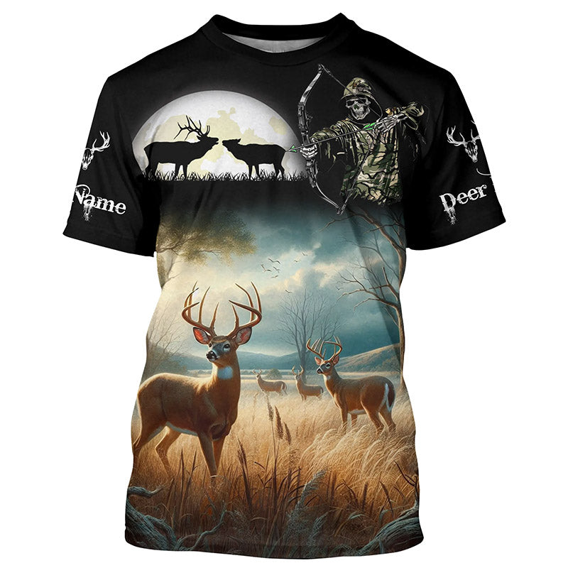 Deer Hunting Grim Reaper Custom Name Shirts for Deer Hunter, Hunting Gift, Hunting Shirts FSD557