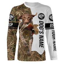 Load image into Gallery viewer, Pheasant Hunting with German Shorthaired Pointer GSP Custom Name Camo Full Printing Shirts, Hunting Gifts FSD2711