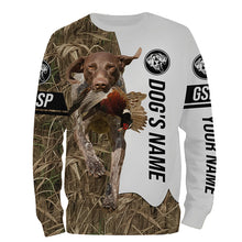 Load image into Gallery viewer, Pheasant Hunting with German Shorthaired Pointer GSP Custom Name Camo Full Printing Shirts, Hunting Gifts FSD2711