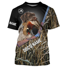 Load image into Gallery viewer, Wirehaired Pointing Griffon Gun Dog Pheasant Hunting Custom Name Shirts for Pheasant Hunters FSD3919
