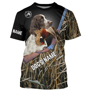 English Springer Spaniel Gun Dog Pheasant Hunting Custom Name Shirts for Pheasant Hunters FSD3920