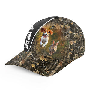 Rabbit Hunting with Beagle Dog Custom name Hat, hunting baseball hat, gifts for Hunter FSD3489