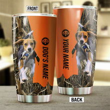 Load image into Gallery viewer, Beagle Birds &amp; Deer shed Hunting Dog Custom name Stainless Steel Tumbler Cup FSD4320