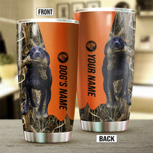 Load image into Gallery viewer, Black German Shorthaired Pointer Birds &amp; Deer shed Hunting Dog Custom name Stainless Steel Tumbler Cup FSD4321