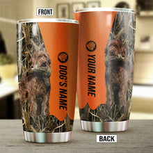 Load image into Gallery viewer, Pudelpointer Birds &amp; Deer shed Hunting Dog Custom name Stainless Steel Tumbler Cup FSD4324