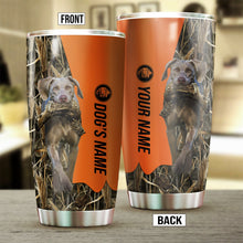 Load image into Gallery viewer, Weimaraner Birds &amp; Deer shed Hunting Dog Custom name Stainless Steel Tumbler Cup FSD4329