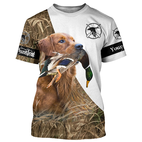 Duck hunting with dog Golden Retriever Custom Name 3D All over print Shirt, Hoodie - Personalized Hunting Gifts FSD2727