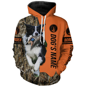 Border Collies Duck, Pheasant Hunting Dog Customized Name All over printed Shirts, Hunting Gifts FSD4137