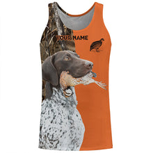 Load image into Gallery viewer, Quail hunting with German Shorthaired Pointer custom bird hunting shirts, Pointing dog hunting gifts FSD3733