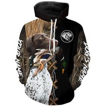 Load image into Gallery viewer, German Shorthaired Pointer Hunting Dog Custom Name Hoodie Shirt for Hunter FSD4684