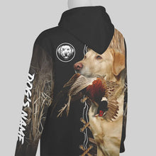 Load image into Gallery viewer, Yellow Labrador Retriever Hunting Dog Custom Name Hoodie Shirt for Hunter FSD4686