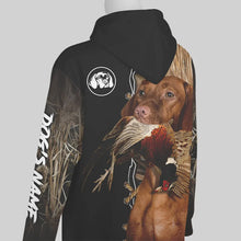 Load image into Gallery viewer, Vizsla Hunting Dog Custom Name Hoodie Shirt for Hunter FSD4690