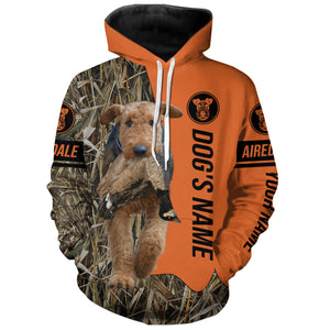 Airedale Terrier Hunting Dog Customized Name Shirts for Hunters, Duck Pheasant Birds Hunting Shirts FSD4253