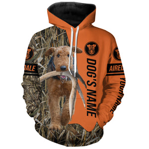 Airedale Terrier Hunting Dog Customized Name Shirts for Hunters, Duck Pheasant Birds Hunting Shirts FSD4253