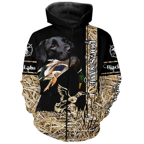 Black Labs Retriever Dog Duck Hunting waterfowl camo Shirts for Duck Hunters FSD3925