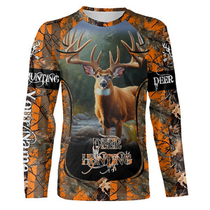 Best Whitetail Deer hunting Orange camo custom name 3D All over print Shirts Personalized gift for Hunters FSD2094