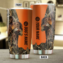 Load image into Gallery viewer, Deutsch Langhaar Birds &amp; Deer shed Hunting Dog Custom name Stainless Steel Tumbler Cup FSD4472