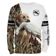 Load image into Gallery viewer, Snow Goose hunting with dog yellow labrador Custom Name All over print Shirt, Hunting gift ideas FSD1968