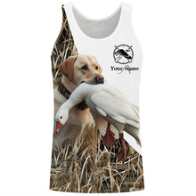 Load image into Gallery viewer, Snow Goose hunting with dog yellow labrador Custom Name All over print Shirt, Hunting gift ideas FSD1968