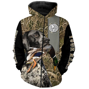 German Shorthaired Pointer Duck Hunting black roan GSP Dog shirt, duck hunting hoodie, hunting Gifts FSD3350