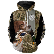 Load image into Gallery viewer, Brittany Dog Hunting Duck Brittany Spaniels custom Shirts, duck hunting hoodie, Duck hunting Gifts FSD3351