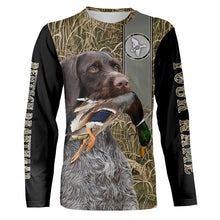 Load image into Gallery viewer, Deutsch Drahthaar Duck hunting waterfowl camo Shirts, duck hunting hoodie, Duck hunting Gifts FSD3352